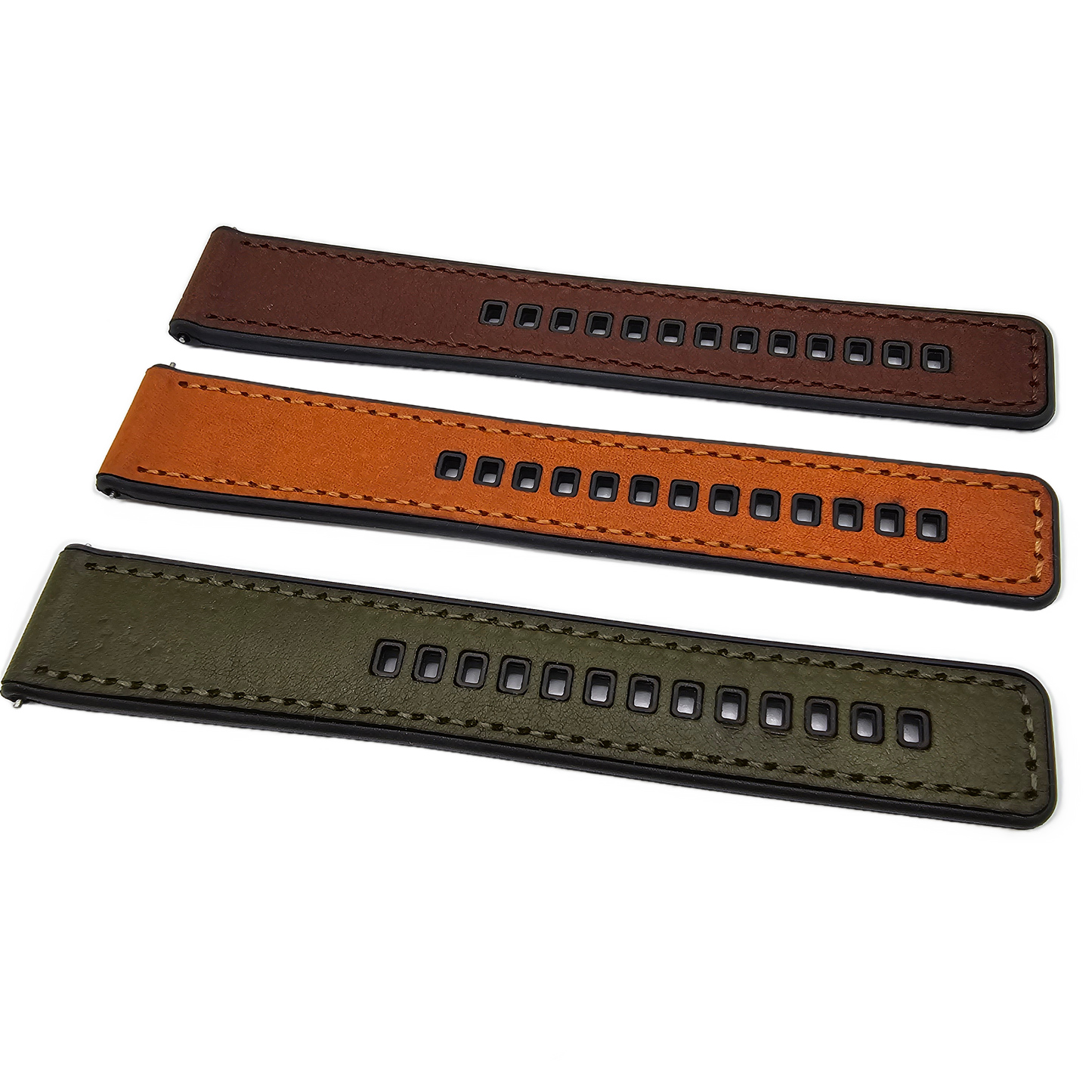 HYBRID LEATHER/RUBBER STRAP