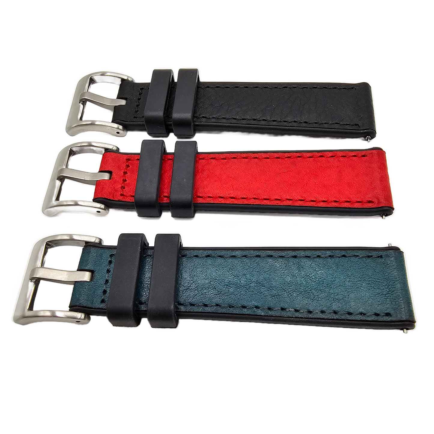 HYBRID LEATHER/RUBBER STRAP
